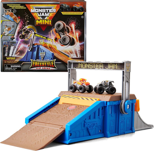 Monster Jam Mini Flip Arena Set - 2 Trucks Included!