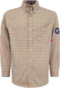 FR Shirts for Men Printed Plaid 6.5oz Cotton - Flame Resistant Work