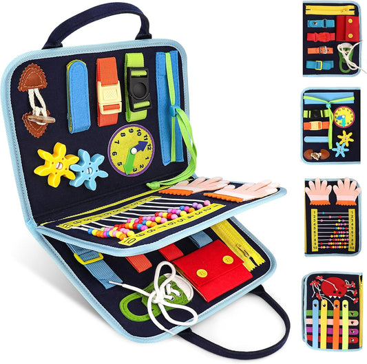 Montessori Travel Busy Board - Fine Motor Skills Sensory Toy