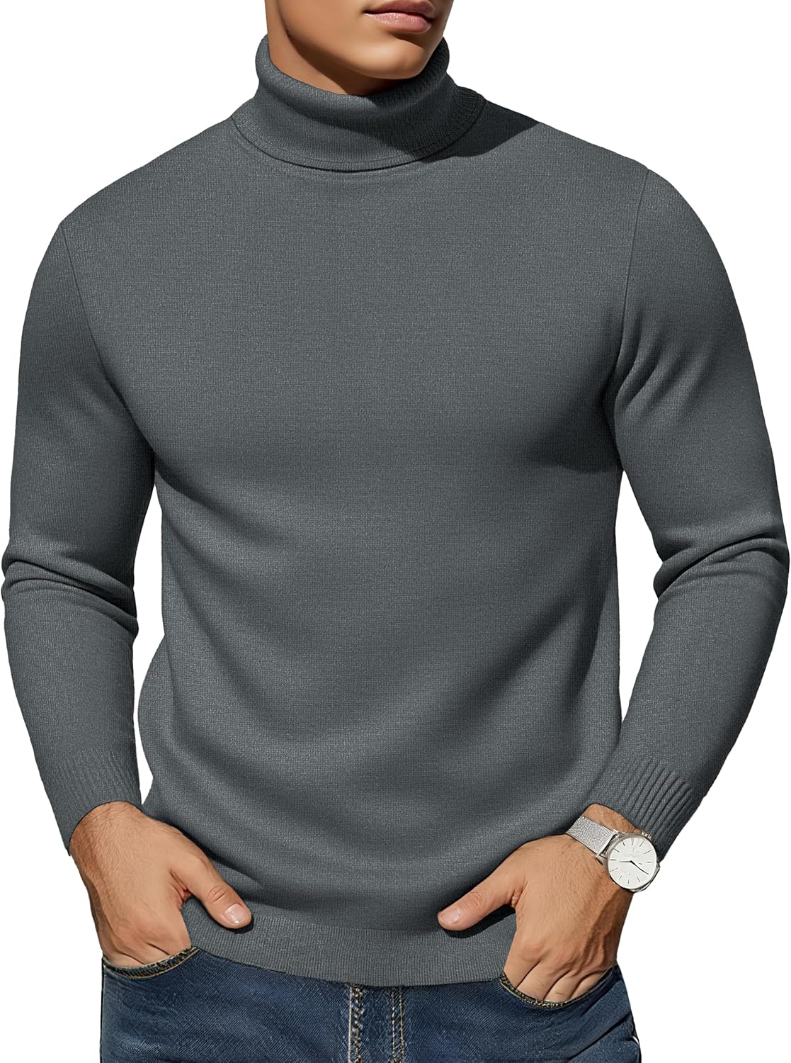 EKLENTSON Men's Turtleneck Sweaters for Fall and Winter Wear