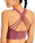 CRZ YOGA Strappy Longline Sports Bra - Smooth, Wirefree Support