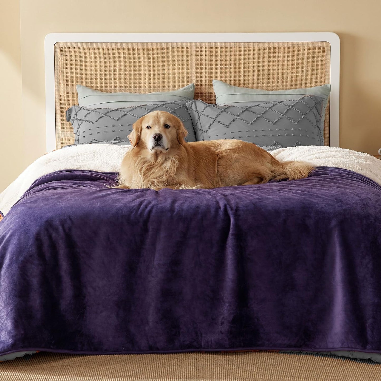 Bedsure Waterproof Blanket for Bed - Cozy Sherpa Fleece Design