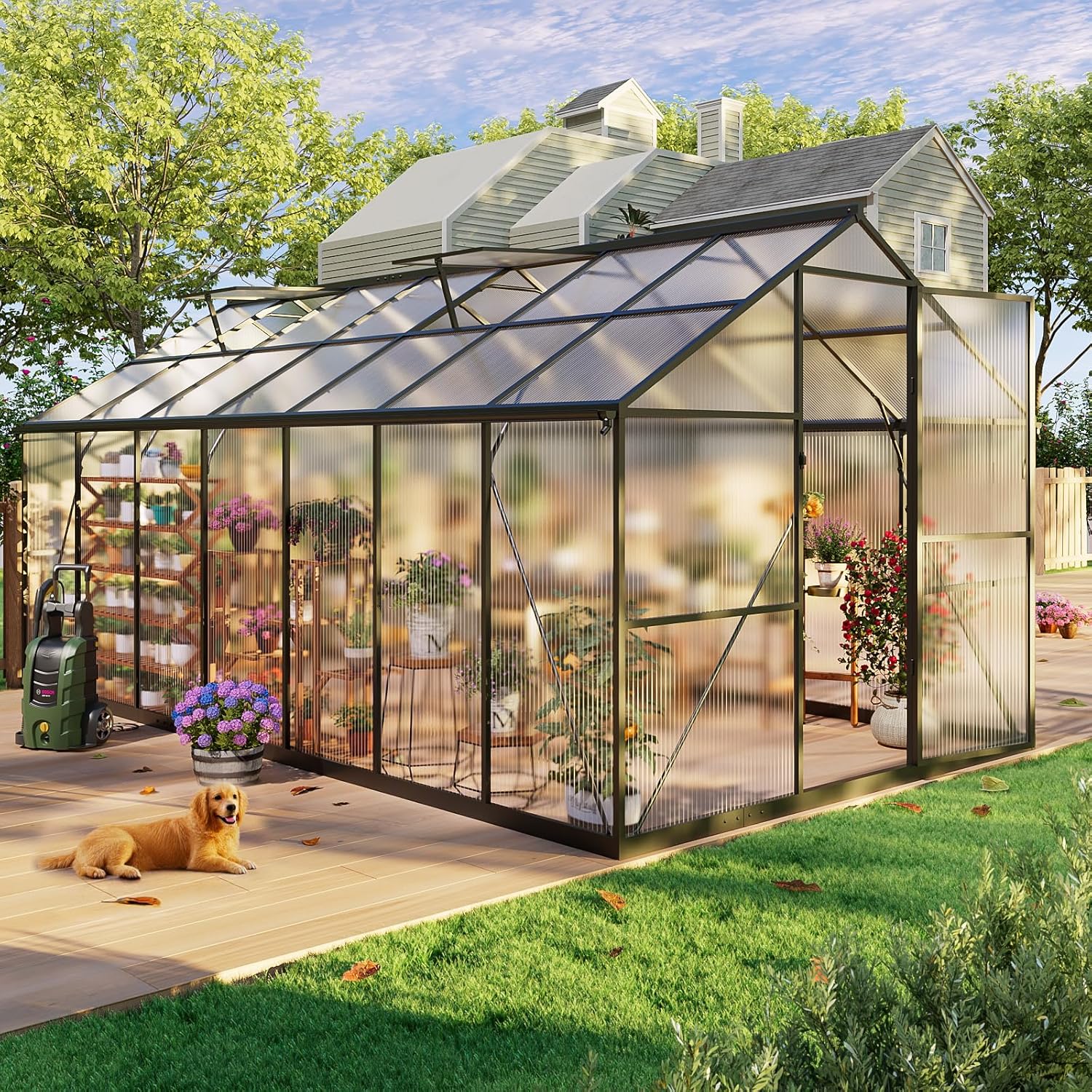 8x14FT Greenhouses for Outdoors with UV Protection and Durability