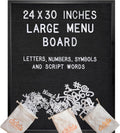 Black Large Letter Board 24x30 in - Oversized Felt Menu Board