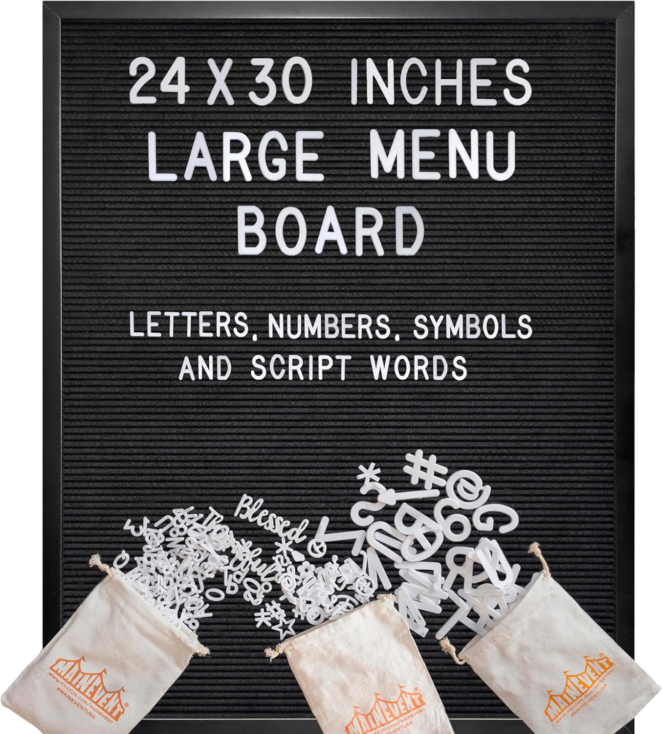 Black Large Letter Board 24x30 Inch for Menu and Message Display