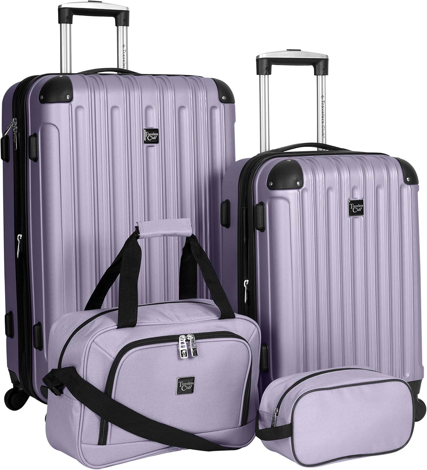 Travelers Club Midtown Hardside Luggage Set in Lilac - 4 Pieces
