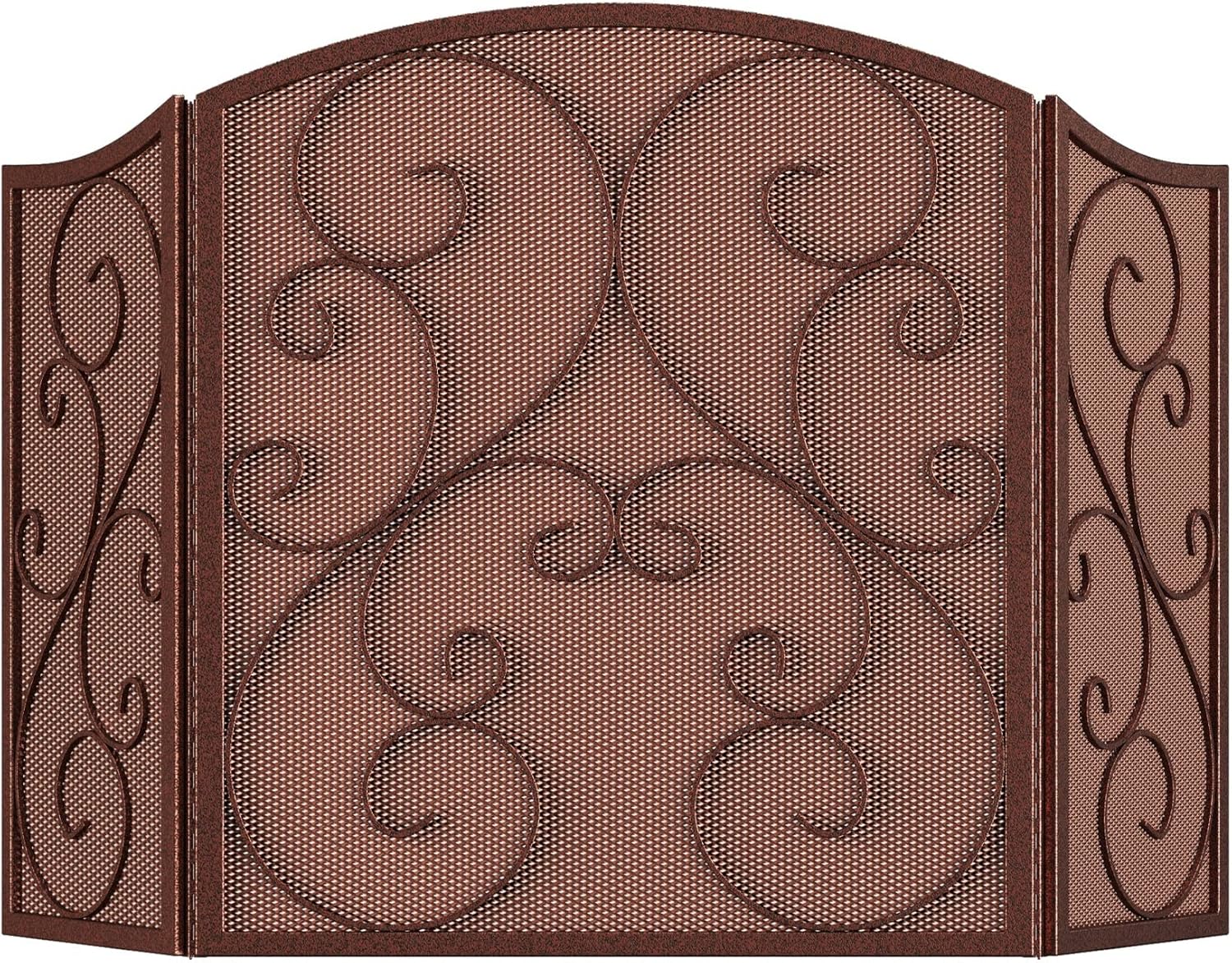 Fire Beauty Fireplace Screen 3 Panel Wrought Iron Spark Guard