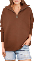 ANRABESS Women's Quarter Zip Sweater - Oversized Cozy Design