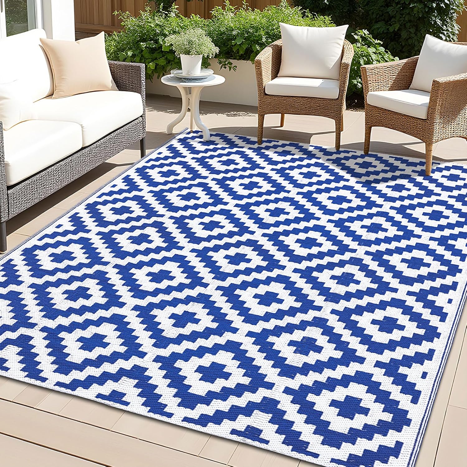 OLANLY Waterproof Outdoor Rug 5x8 ft for Camping & More