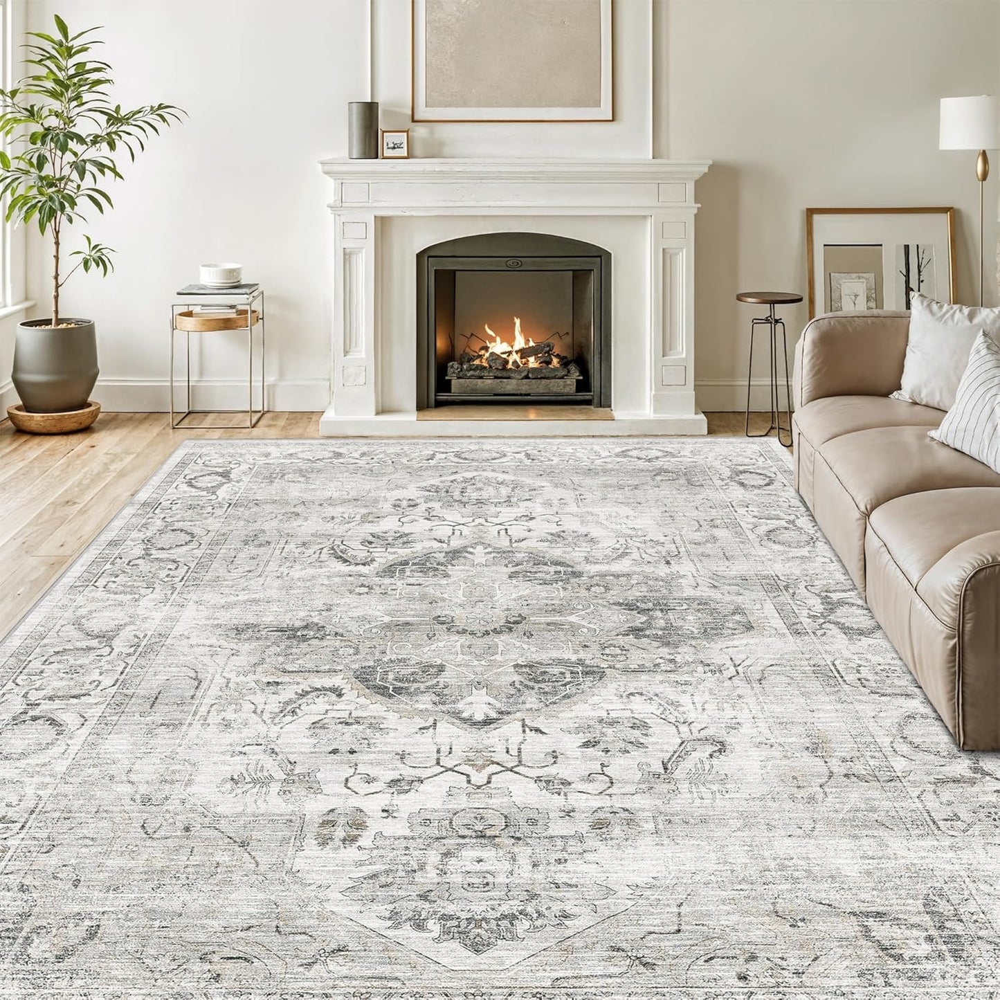 8x10 Area Rugs for Living Room, Vintage Non-Slip Soft Rug