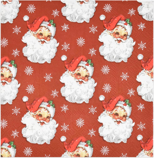 100 Christmas Santa Cocktail Napkins - Festive Party Decor