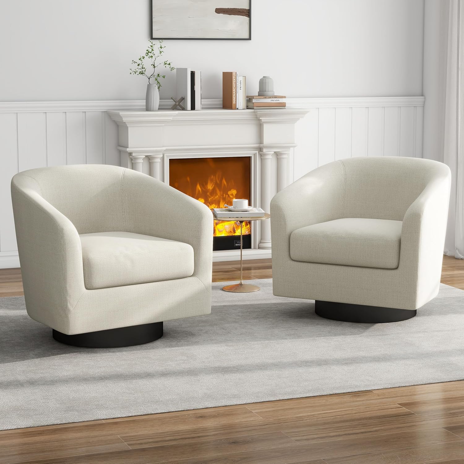 Swivel Barrel Accent Chairs Set: Modern Living Charm