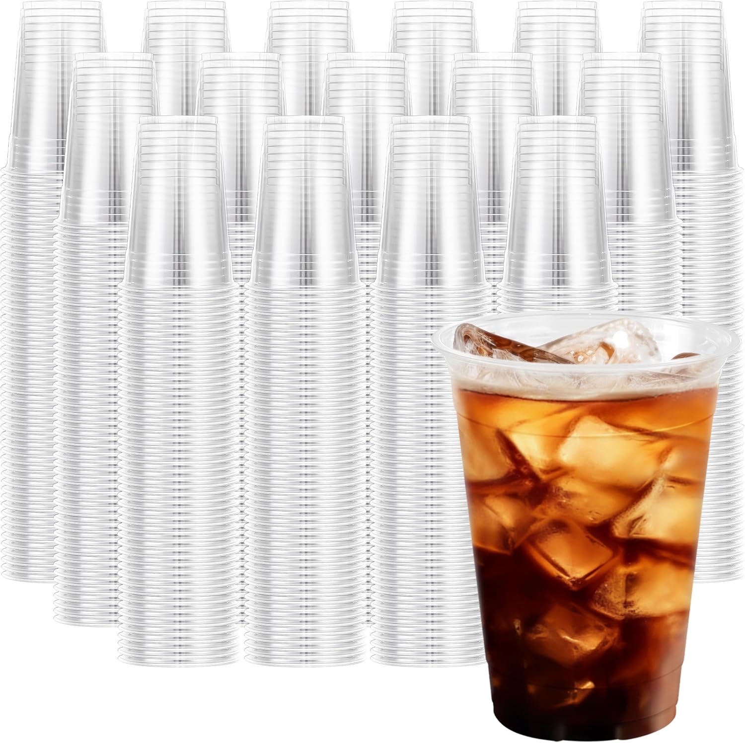 1000 Pack 16 oz Clear Plastic Cups for Parties and Weddings