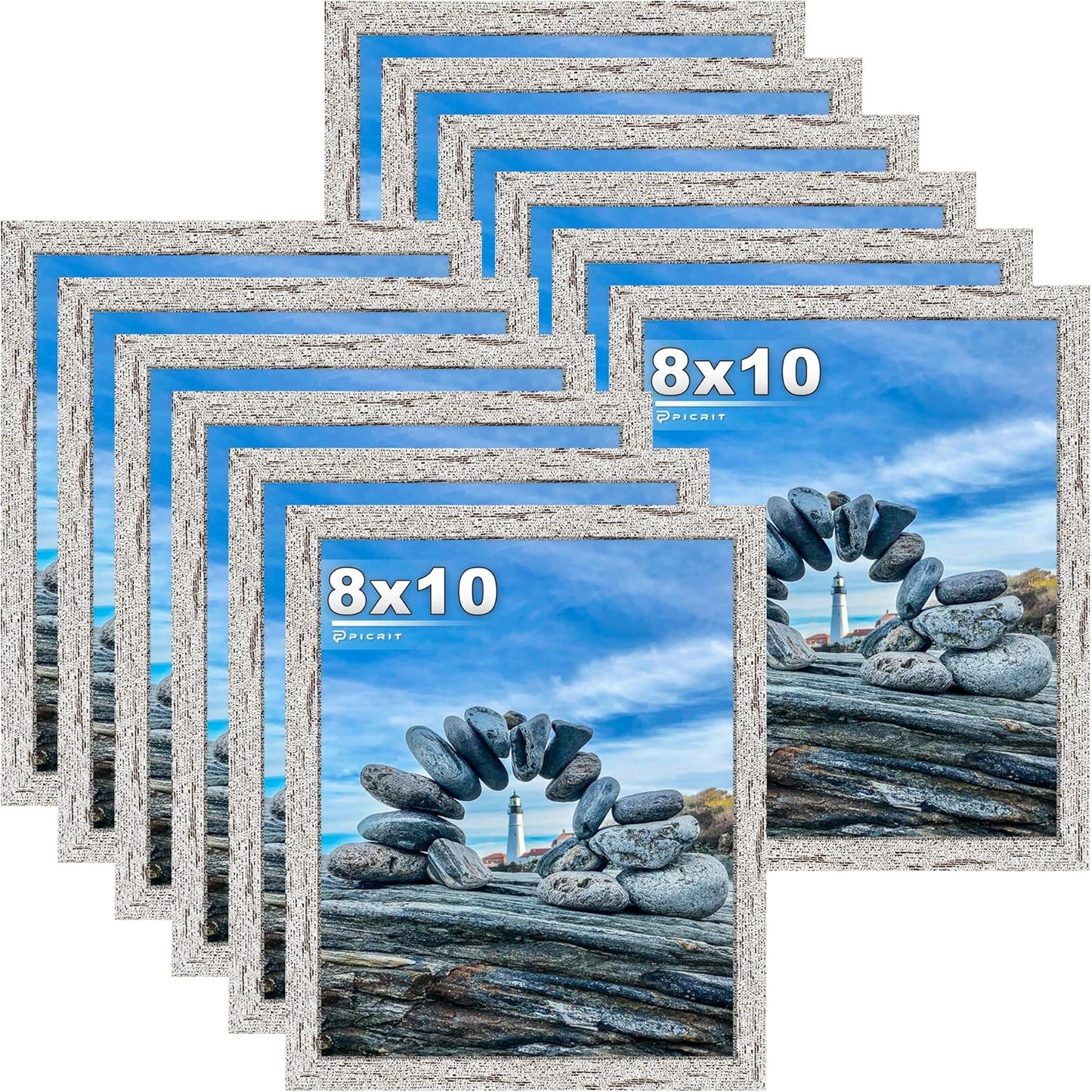 Picrit 8x10 Farmhouse Picture Frame Set of 12 for Display