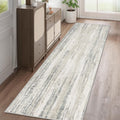 2x8 Washable Runner Rug in Neutral Beige and Grey - Low Pile Non-Slip