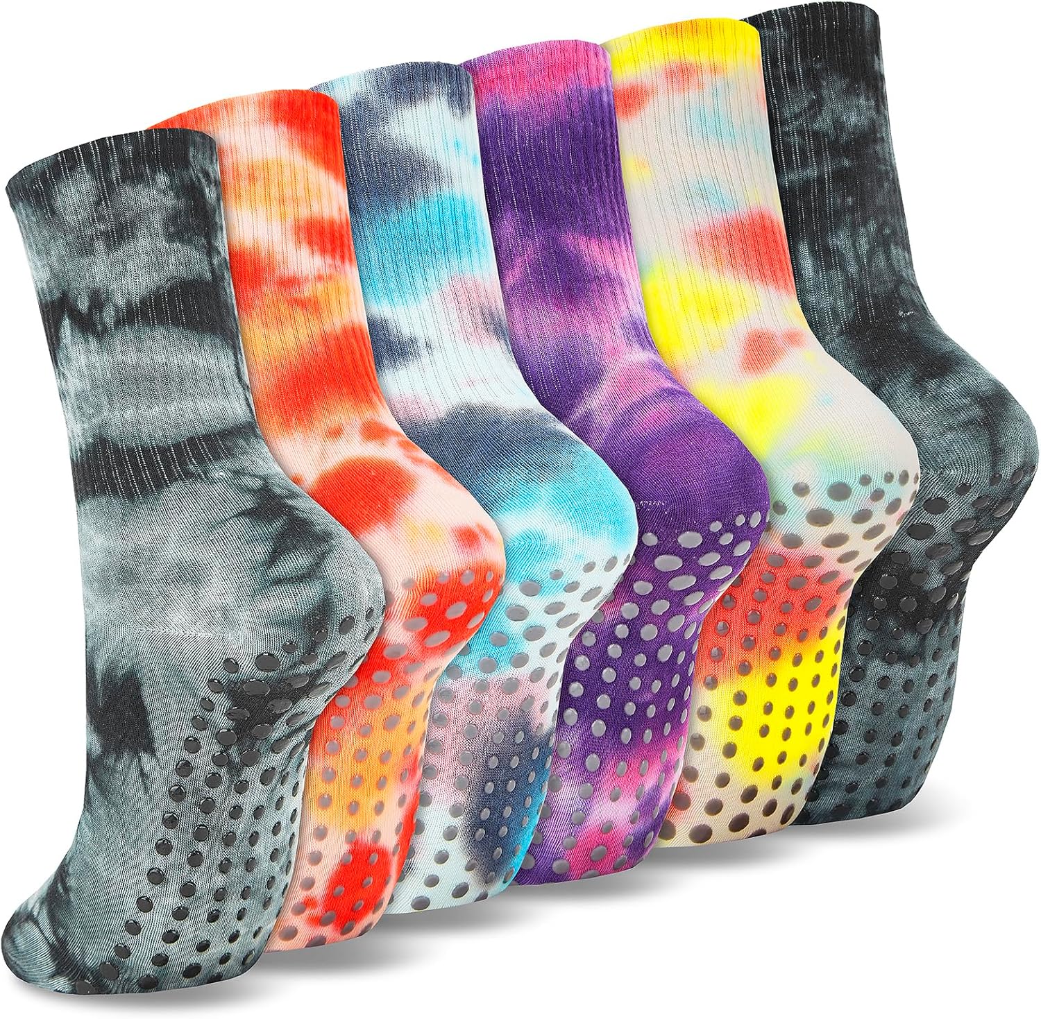 Cute Tie Dye Pilates Grip Socks - Anti-Slip Comfort