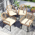 YITAHOME Rattan Outdoor Dining Chairs Set of 4 - Cushioned Comfort