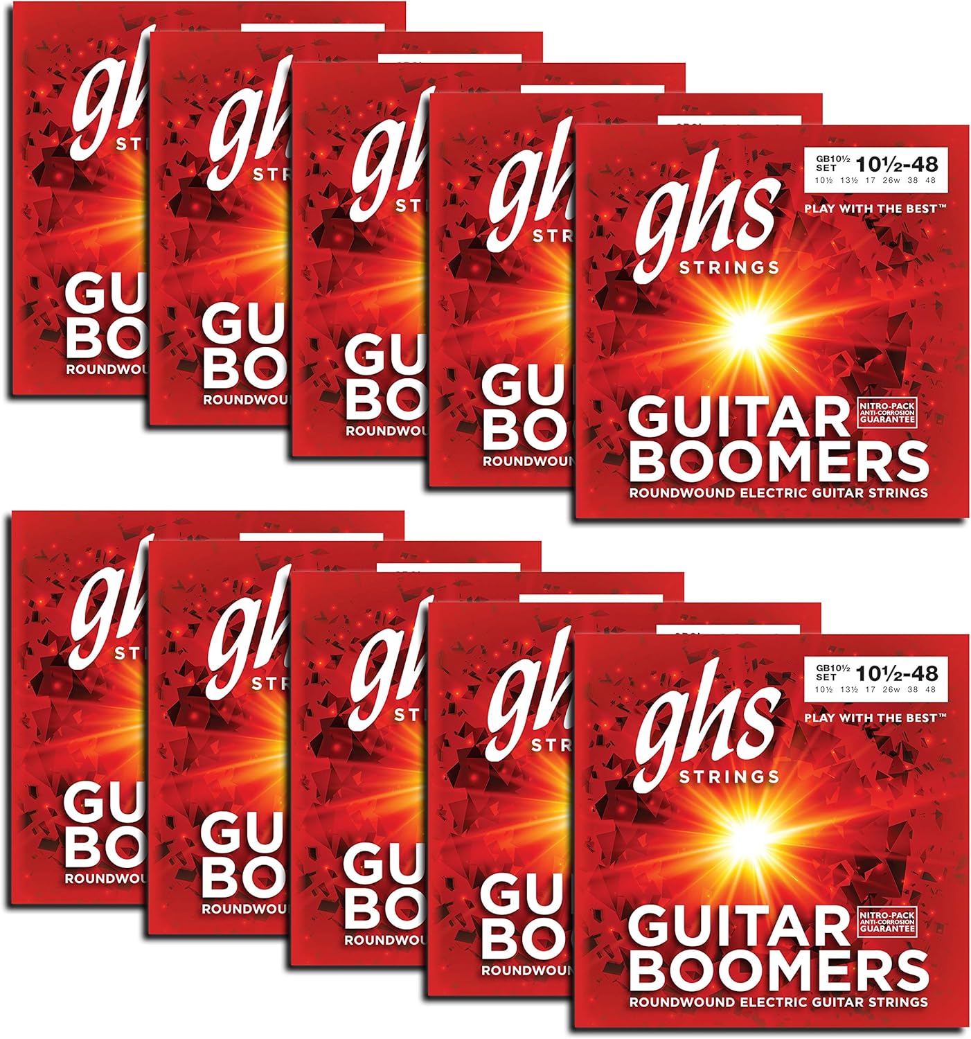 GHS Strings GB10 1/2-10 Pack - Light Plus Electric Guitar Strings