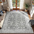 Deerly Area Rugs 9x12 Rug Living Room Distressed Low-Pile Grey