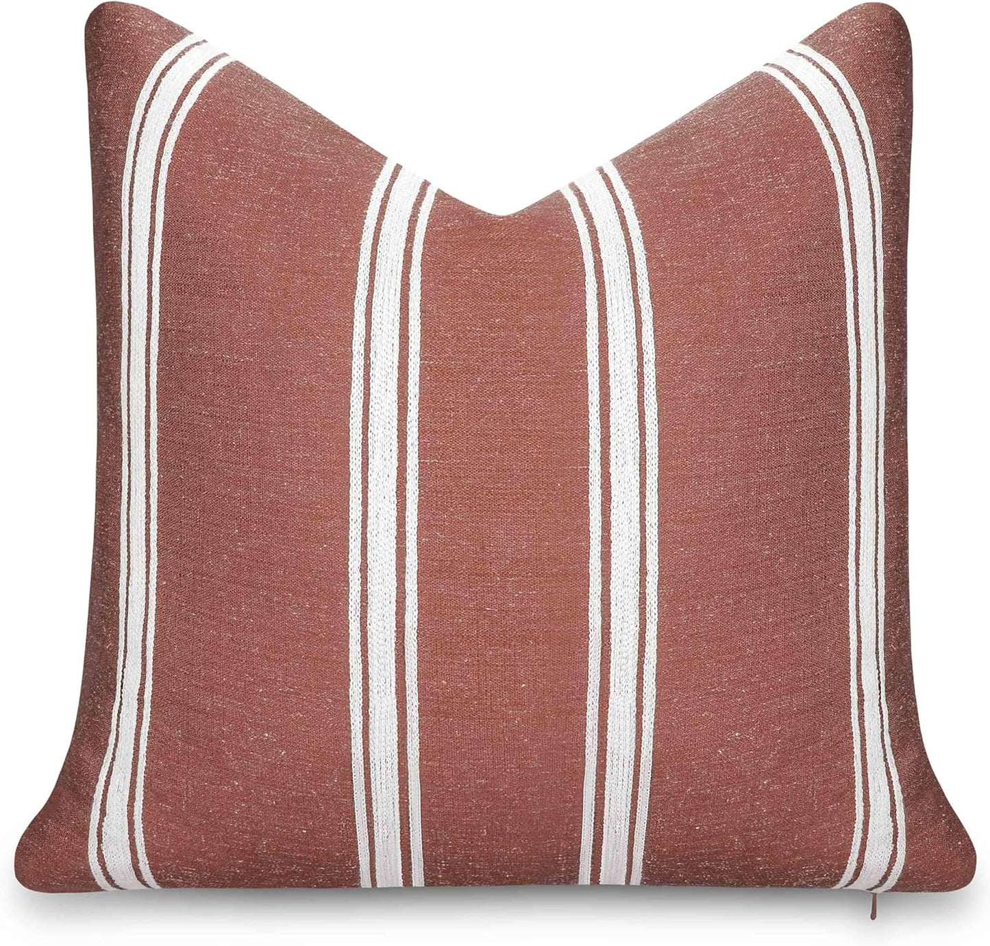 Modern Farmhouse Rust Orange Throw Pillow Cover for Indoor Outdoor