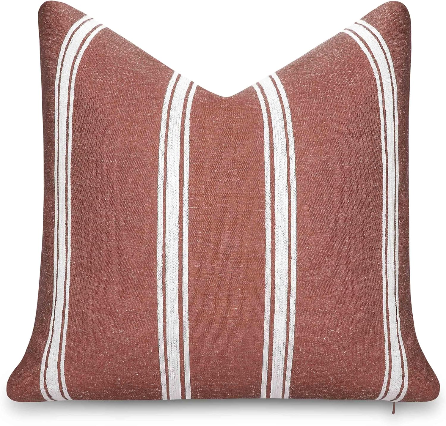 Modern Farmhouse Rust Orange Throw Pillow Cover for Indoor Outdoor