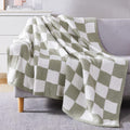 WRENSONGE Sage Green Checkered Throw Blanket - Cozy & Lightweight for Every Occasion!