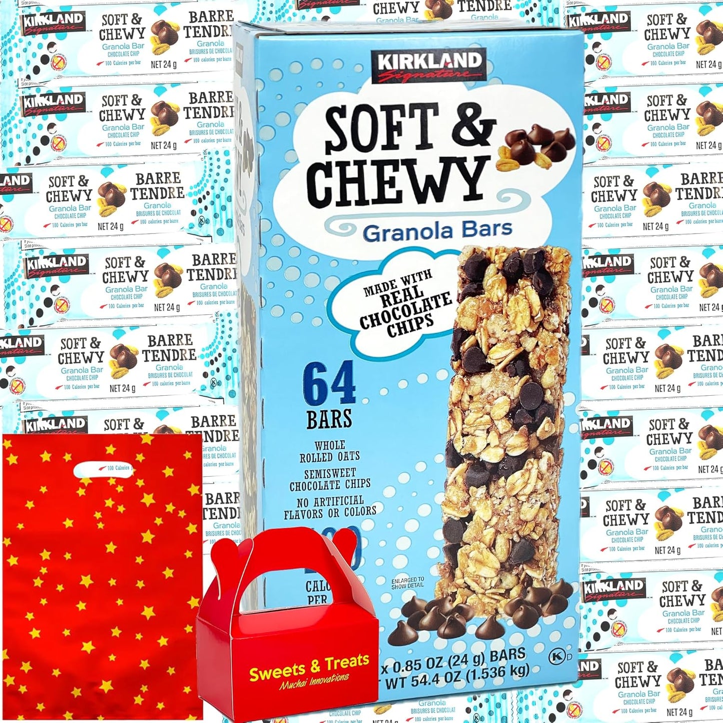 Granola Bars Soft & Chewy with Real Chocolate Chips
