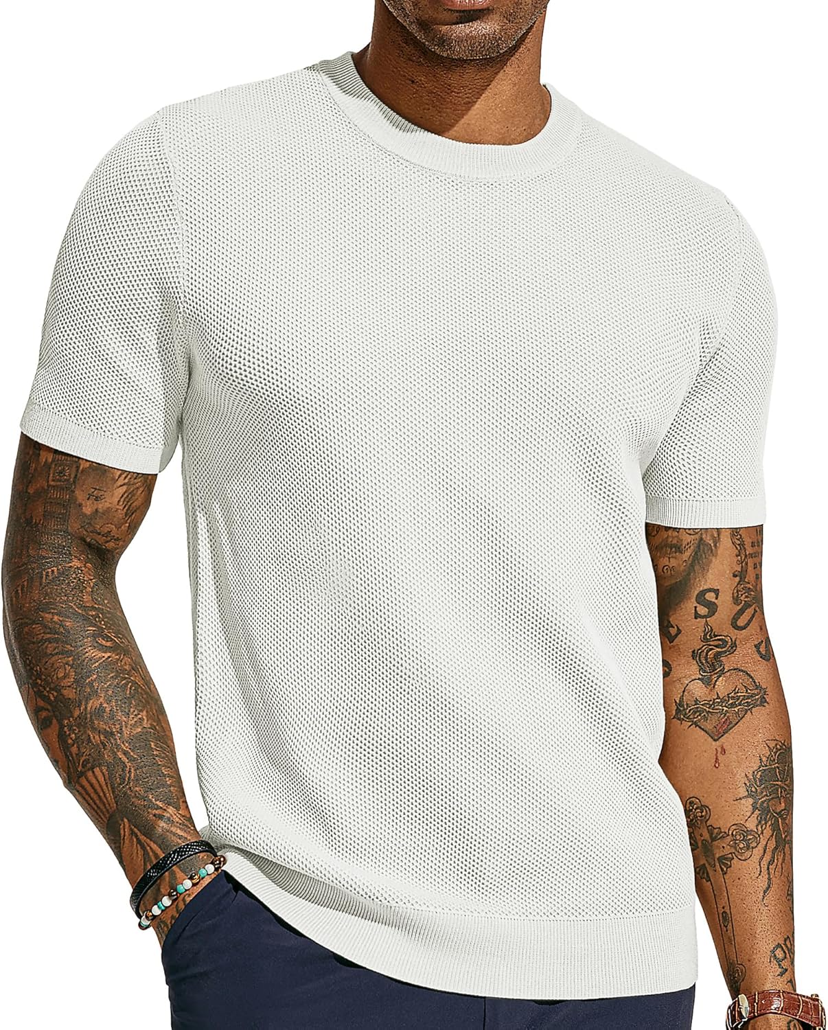PJ PAUL JONES Men's Casual Knit Short Sleeve T-Shirts