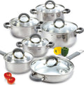 Cook N Home Kitchen Cookware Set, 12-Piece Stainless Steel - Reliable