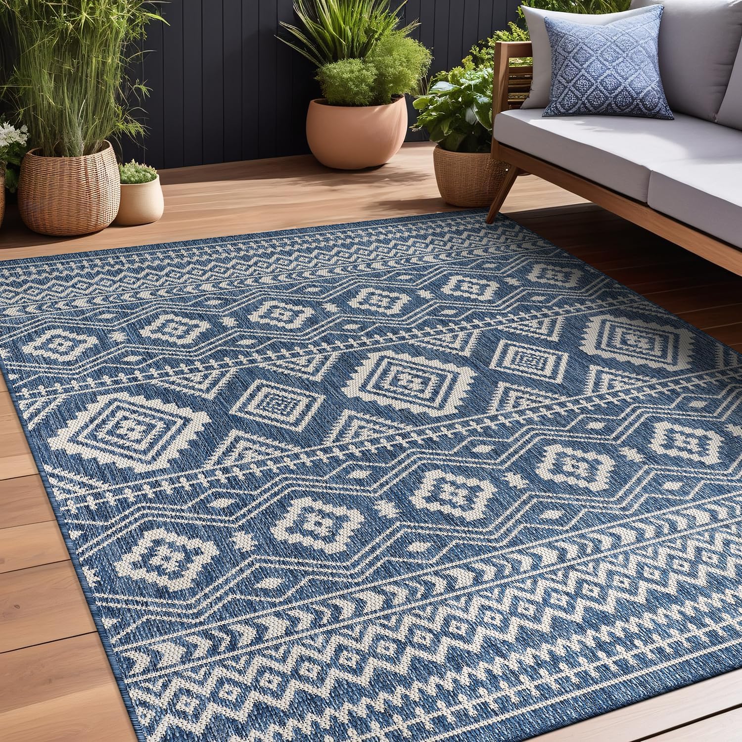 Beverly Rug Waikiki Boho Indoor Outdoor Rug 5x7 for All Spaces