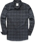 Dubinik Men's Soft Cotton Flannel Shirt Long Sleeve for Casual Style