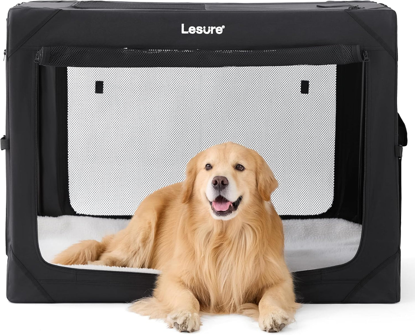 Lesure Collapsible Dog Crate - Portable Travel Kennel for Pets