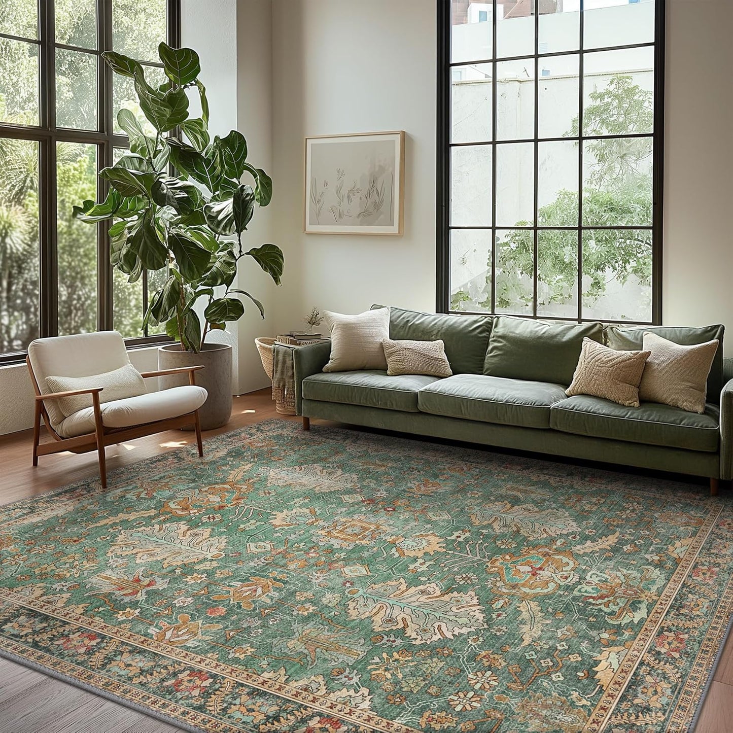 Bavni 10x14 Area Rugs for Living Room, Lightweight Chenille
