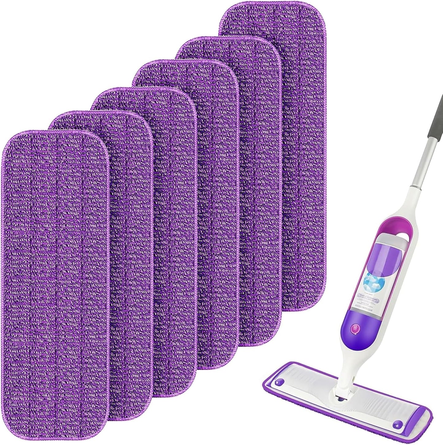 6-Pack Thicken PowerMop Pads: Machine Washable