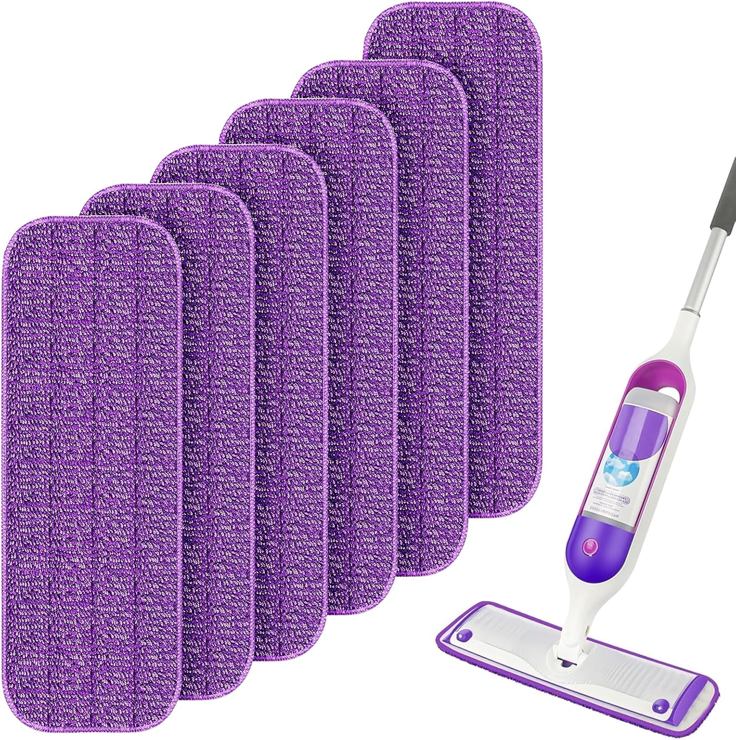 6-Pack Thicken PowerMop Pads: Machine Washable