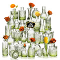 Clear Bud Vases Bulk 32 - Small Vintage Glass Bud Vases Set