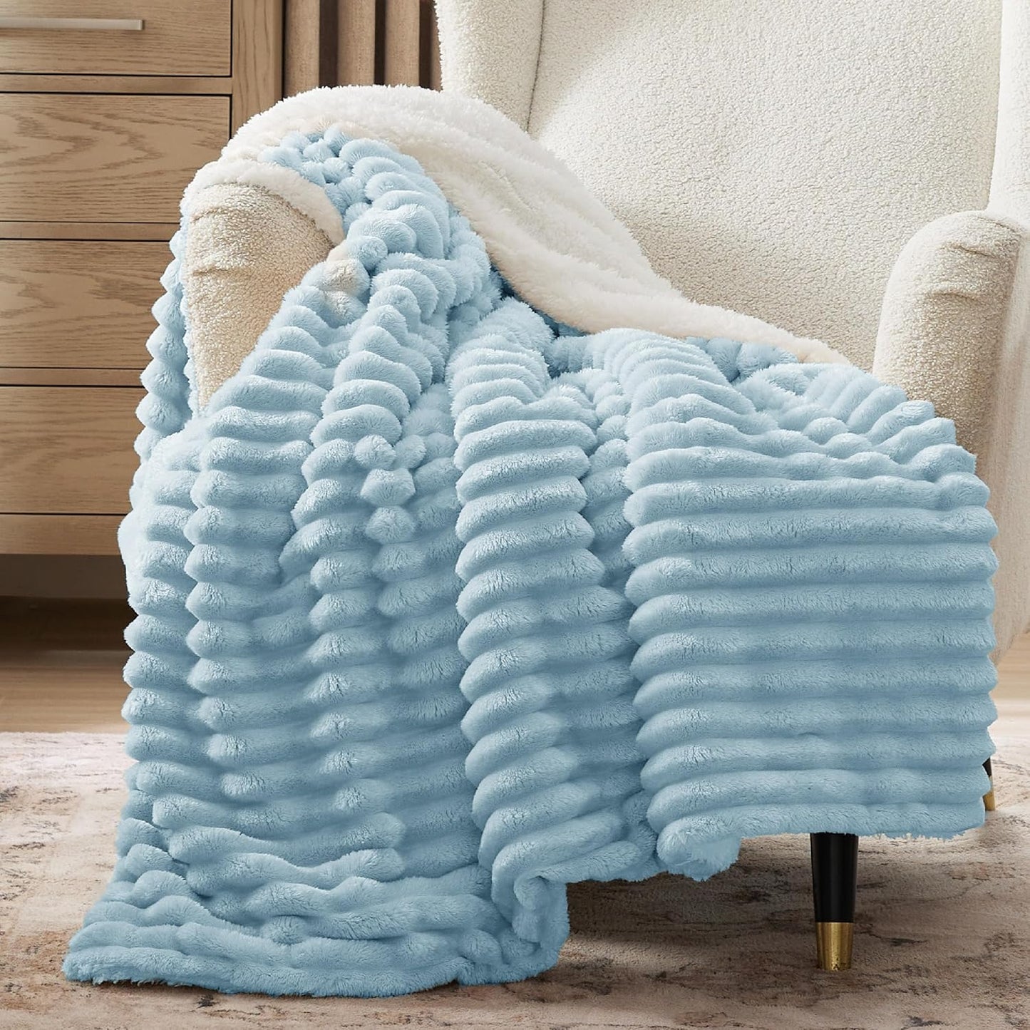 Bedsure Sherpa Blanket Twin Size - Super Soft Cozy Fleece