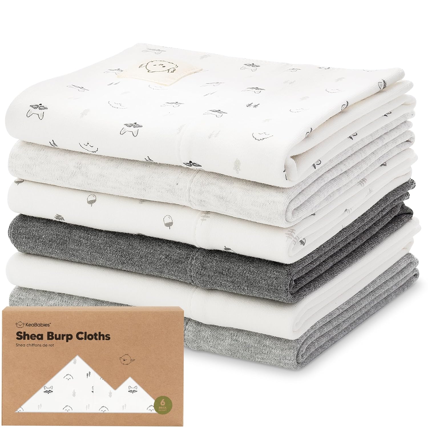 KeaBabies Organic Burp Cloths - Super Absorbent & Plush
