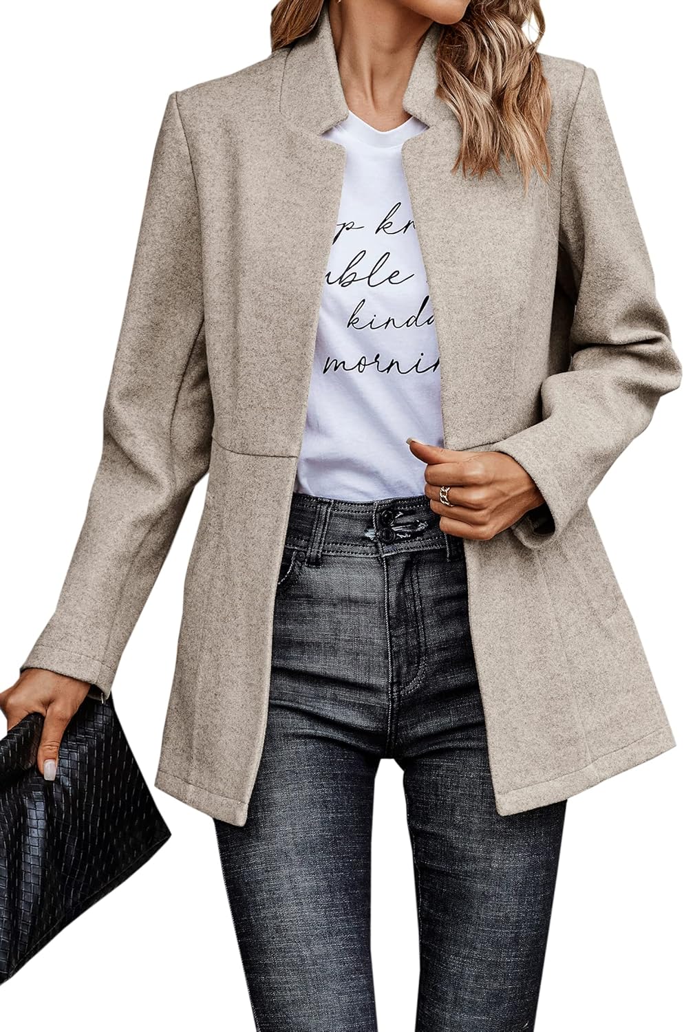 CCTOO Women's Open Front Blazer for Stylish Autumn Looks