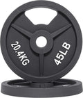1-Inch Standard Cast Iron Weight Plate 45 lb - Black Baked Finish