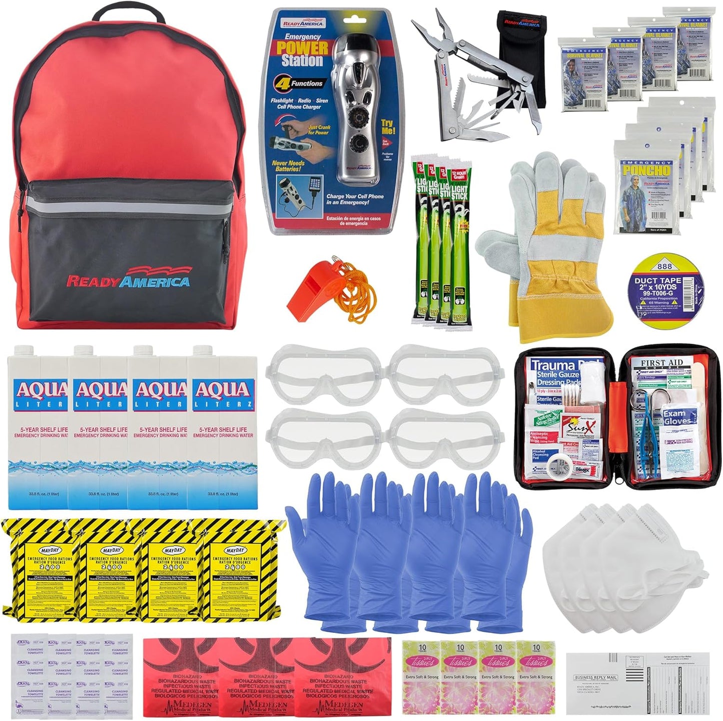Ready America 72 Hour Deluxe Emergency Kit for 4 People