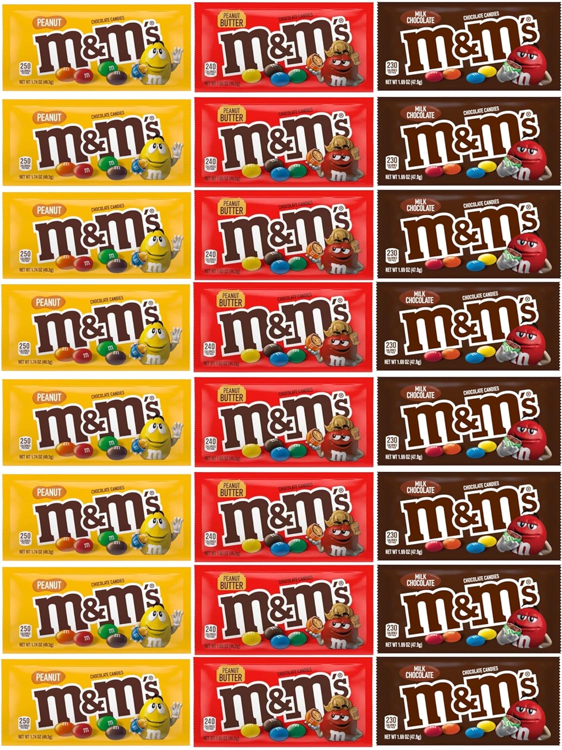 M&M Peanut, Peanut Butter & Milk Chocolate Variety Pack Treats