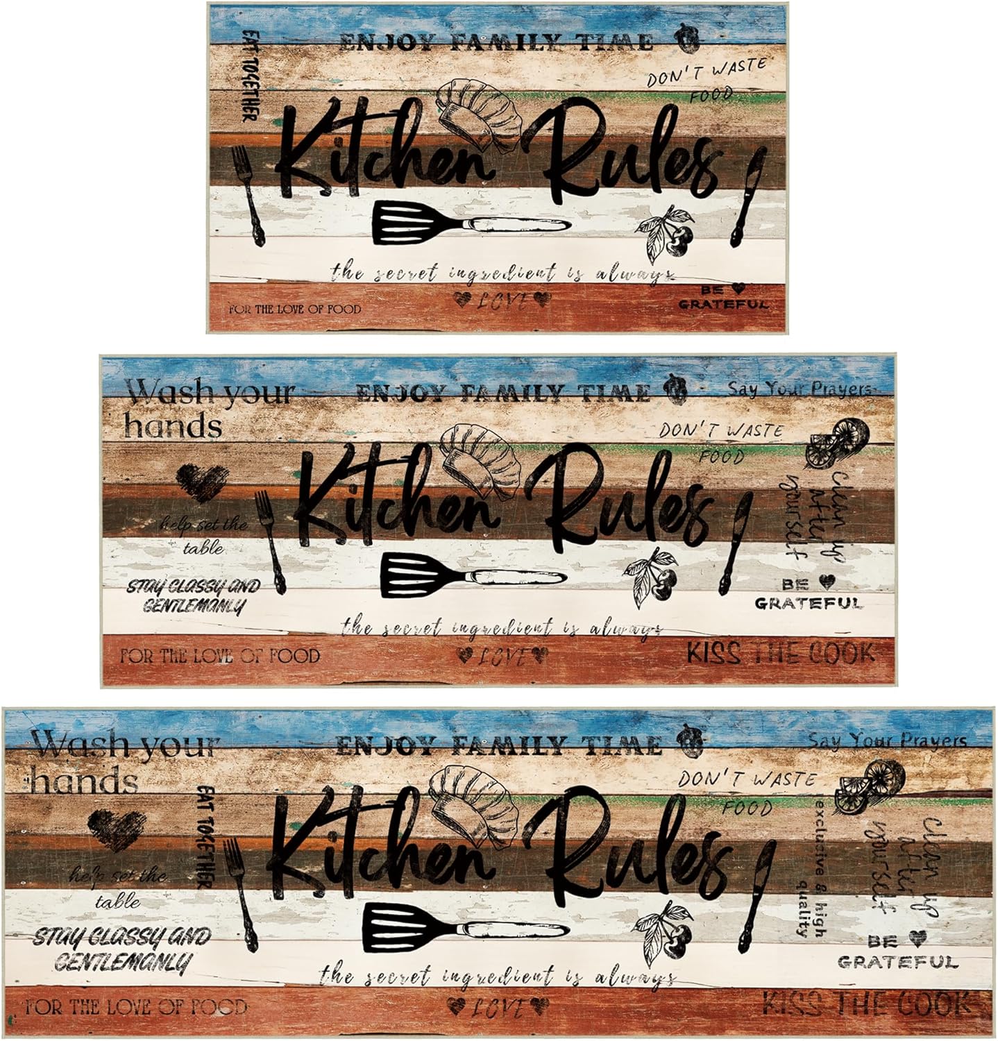 Tritard Non Slip Kitchen Rugs Set for Farmhouse Style Floors