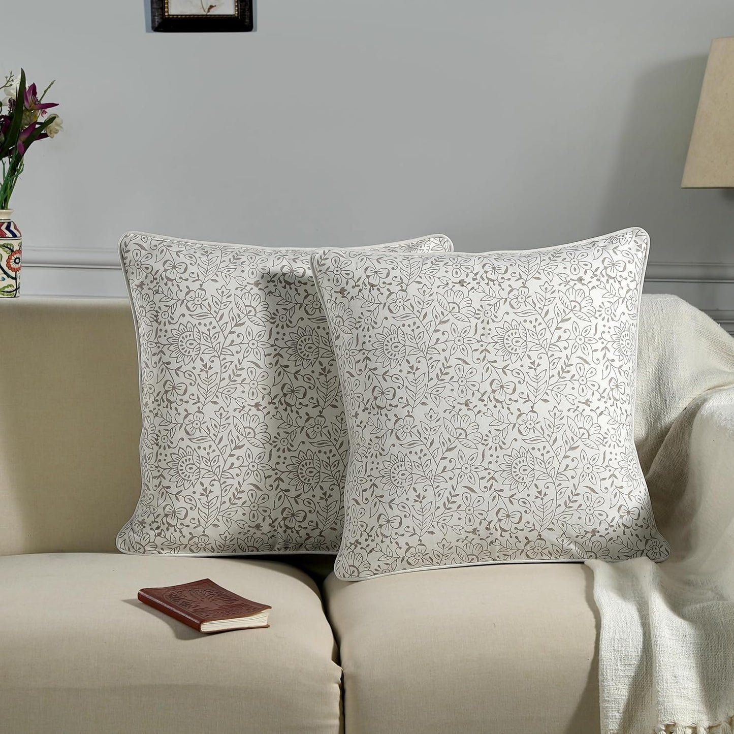 Ridhi Modern Farmhouse Pillow Covers Set of 2 for Cozy Decor
