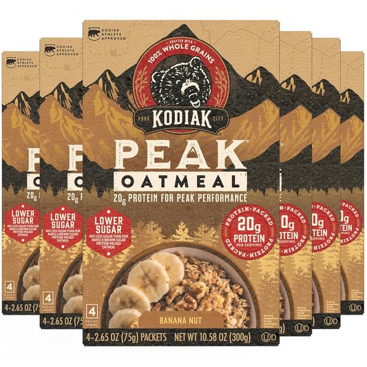 Kodiak Cakes Peak Instant Oatmeal Packets, Banana Nut Flavor