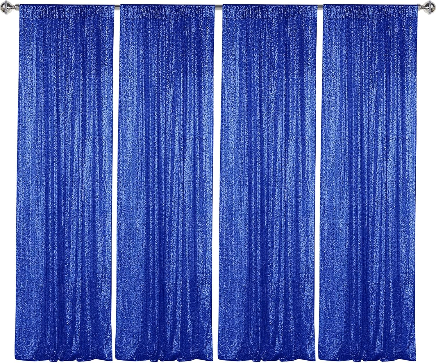 Navy Blue Sequin Backdrop Curtain for Stunning Event Decor
