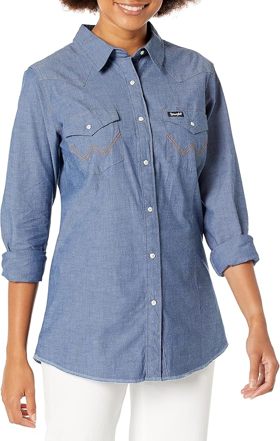 Wrangler Women's Long Sleeve Western Snap Work Shirt Review