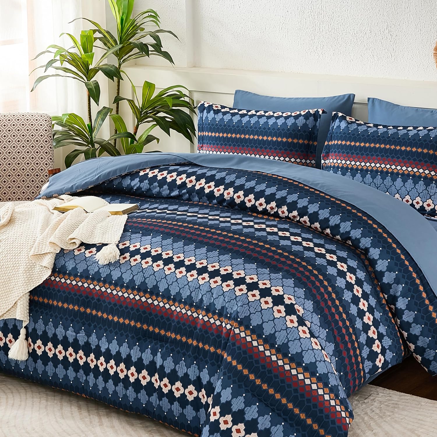 Dobuyly Navy Blue Comforter Queen Size Set 7 Piece Review