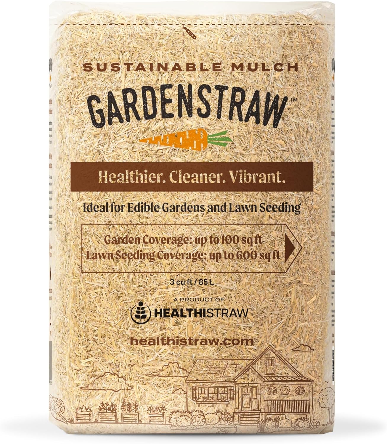 GardenStraw All-Natural Mulch for Gardens and Lawn Seeding