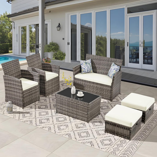 6 Pieces Outdoor Patio Furniture Set for Stylish Relaxation